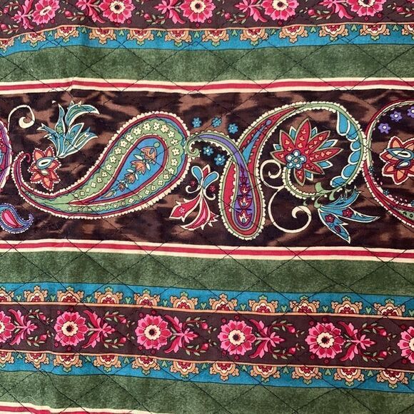 Quilted Bedside Organizer Pockets Hand Crafted Paisley - Picture 5 of 7